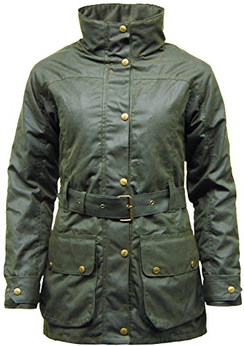 Game Technical Apparel Cantrell - Chaqueta de algodón encerado antiguo para mujer con forro de tartán ligeramente acolchado