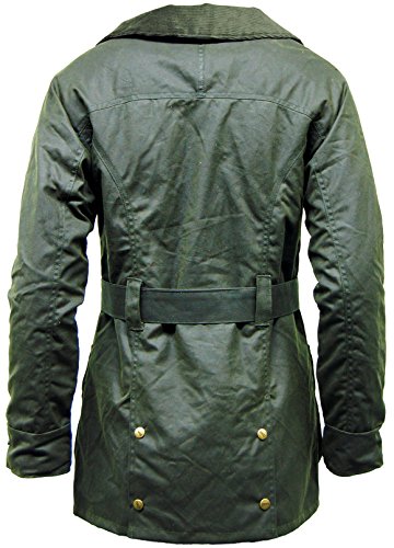 Game Technical Apparel Cantrell - Chaqueta de algodón encerado antiguo para mujer con forro de tartán ligeramente acolchado