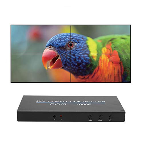 Garsent Prophecy HDMI 2x2 Video Wall Controlador y procesador Procesador multicanal 1080P Entrada HDMI1.3 4 Salida HDMI (Soporte 2X1/3X1/4X1/1X2/1X3/1X4/2X2)(UE)