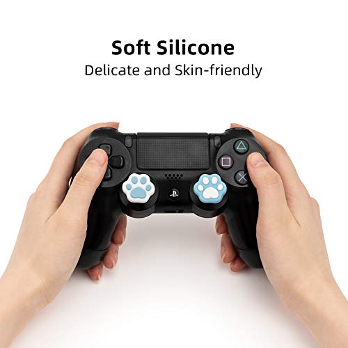 GeekShare Cat Paw Playstation 4 - Empuñaduras para el pulgar, juego de fundas para palillos compatibles con Switch Pro Controller y PS4 PS5 Controller, 2 pares / 4 piezas-Forma de pata de gato
