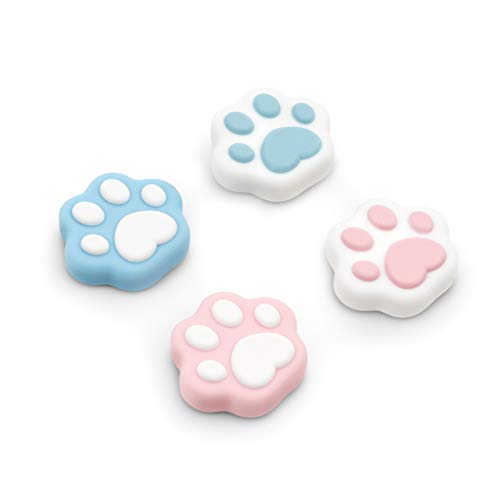 GeekShare Cat Paw Playstation 4 - Empuñaduras para el pulgar, juego de fundas para palillos compatibles con Switch Pro Controller y PS4 PS5 Controller, 2 pares / 4 piezas-Forma de pata de gato