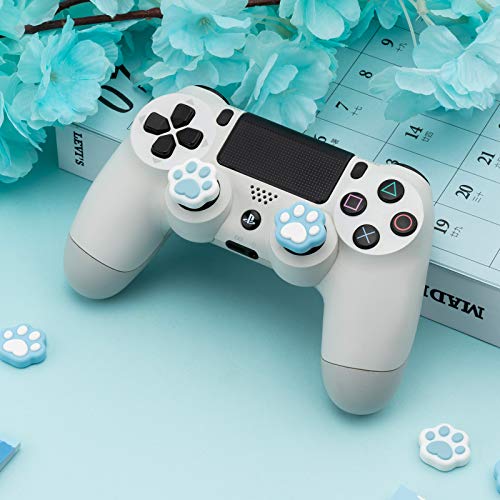 GeekShare Cat Paw Playstation 4 - Empuñaduras para el pulgar, juego de fundas para palillos compatibles con Switch Pro Controller y PS4 PS5 Controller, 2 pares / 4 piezas-Forma de pata de gato
