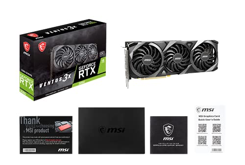 GeForce RTX 3060 Ventus 3X 12G OC - Tarjeta Gráfica Enthusiast Gaming (TORX Fan 3.0, 192 bit, PCI Express Gen 4, DisplayPort v1.4a, HDMI 2.1, Zero Frozr, Resolución 1440p, Ray Tracing)