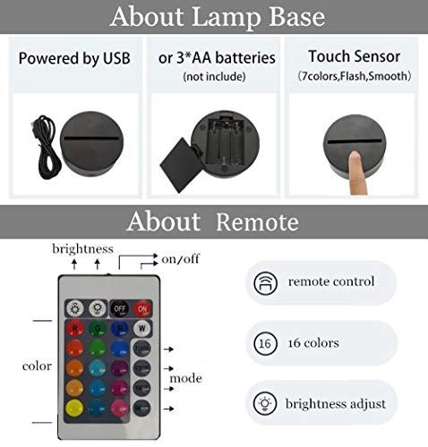 Genshin Impact HuTao - Lámpara LED 3D con mando a distancia