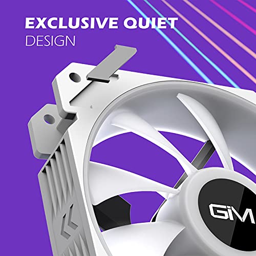 GIM KB-28 RGB Ventiladores de caja, paquete de 3 ventiladores enfriamiento silencioso de computadora de 120 mm para caja de PC, enfriador de velocidad de arco iris colorido ajustable con concentrador
