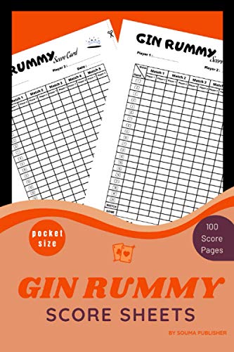 Gin Rummy Score Sheet: 100 Scorekeeping to Easily Keep Track of All scores in one Convenient book, Easy to Read, Pocket Handy Size, Funny Gift for Card Game Lovers