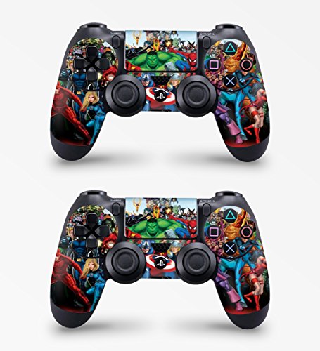 giZmoZ n gadgetZ Skin Adhesivo de Vinilo de Marvel de GNG para la Consola PS4 Slim + Set de 2 Skins para los Controladores