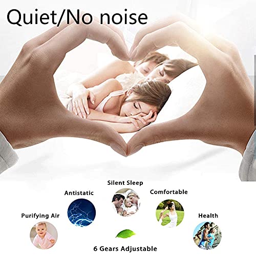 GJXJY 20" Round Flush Mount Ceiling Fan with Lights, LED Remote Control 3-Color Lighting 6 Wind Speeds, Invisible Blades Flush Mount Ceiling Light, Enclosed Metal Shell Low Profile Fan