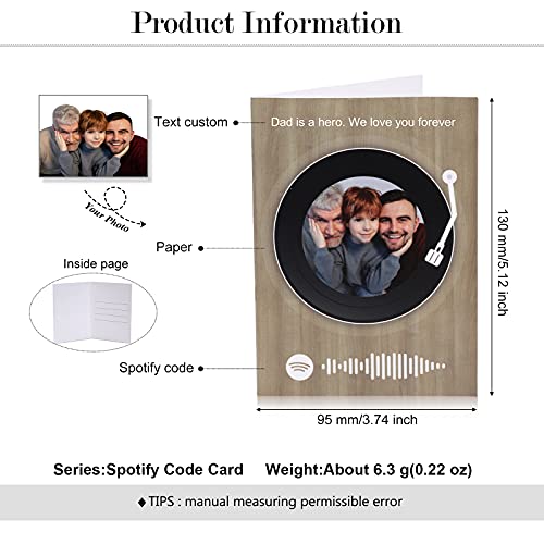 Glooraca Tarjeta de Código de Spotify Personalizada Para Escanear Canciones Música Fotos de Música Escaneable Tarjeta de Madera Grabada Ecológica Cumpleaños Card
