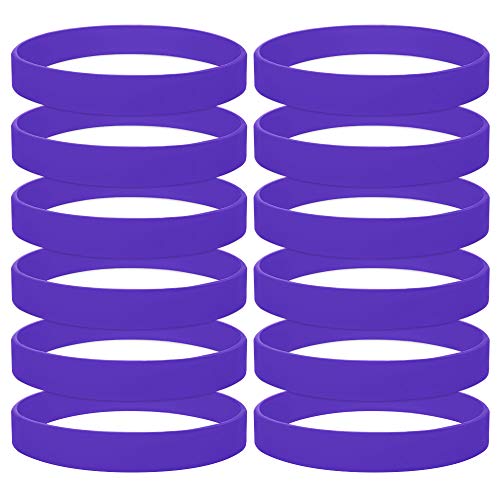 GOGO 120 Piezas de Pulseras de Goma para Adultos, Pulseras de Silicona, Accesorios de Fiesta, Brazalete Elastica de Multicolor - Violeta