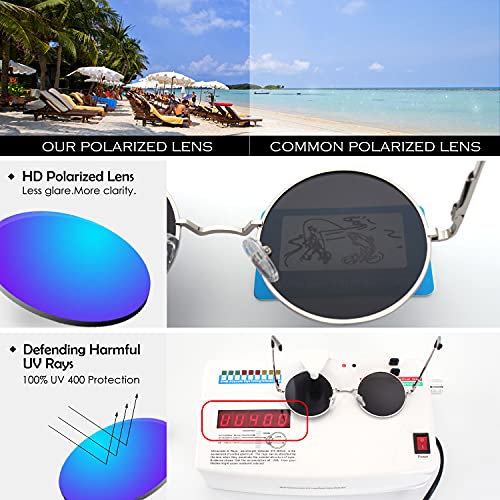 GQUEEN Classic Lennon Ronda gafas de sol polarizadas con protección UV400 MEZ1