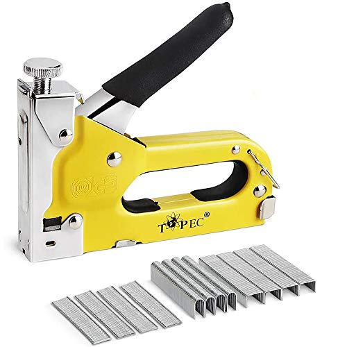 Grapadora Manual 3 en 1 con 1800 grapas -Pistola de Grapas resistente para tapicería, material de fijación, decoración, carpintería, muebles, para Madera