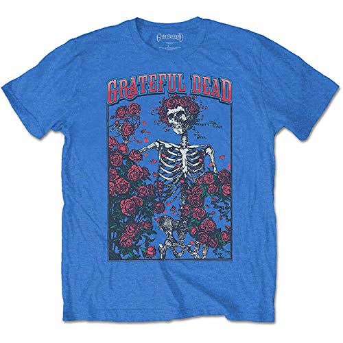 Grateful Dead Bertha and Logo - Camiseta para Hombre, Color Azul Sky Blue Medium