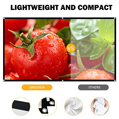 Groview - Pantalla para proyector plegable de 100 pulgadas para interior y exterior, para películas y presentaciones de oficina, portátil 16:9
