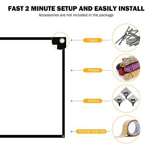 Groview - Pantalla para proyector plegable de 100 pulgadas para interior y exterior, para películas y presentaciones de oficina, portátil 16:9