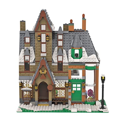 GUDA Conjuntos de construcción de casas modulares, 877 PC+MOC-80404 Harry Potter Series Hogsmeade Village Modelo Street View Arquitectura Bloques de construcción MOC, compatible con Lego