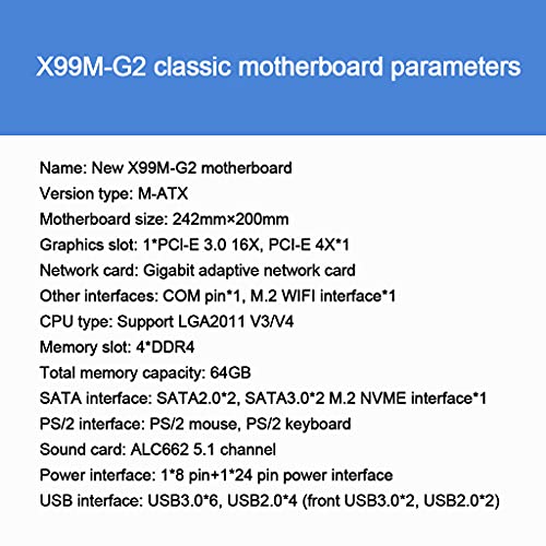 GUMEI Placa Base x99 TF x99M- Placa Base Intel con XeonE5 2678 V3 COM DDR4x4 Recc Memory Combo Kit Set NVME M.2 SATA 3.0 USB3.0 M-ATX
