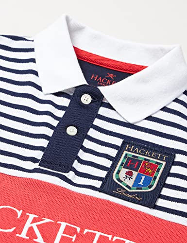 Hackett London Stripe PC Panels B Camisa Polo, 5ronvy/Wht/Hib, K07 para Niños