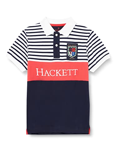 Hackett London Stripe PC Panels B Camisa Polo, 5ronvy/Wht/Hib, K07 para Niños
