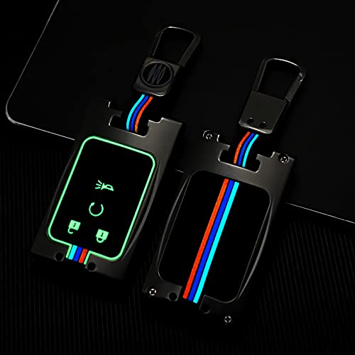 Hacreyatu Llavero protector de la cubierta del llavero de la aleación del cinc de 3 4 5 botones para Cadillac SLS XTS SRX CTS (metal del arma, 5 botones)