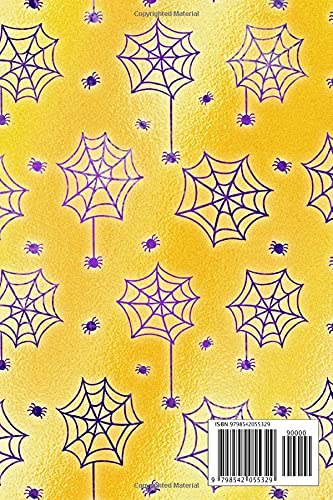 Halloween Notebook | Personalized Journal, Blank Notebook Horror Halloween | Halloween Spider Wide Ruled Journal 6x9 120 Pages