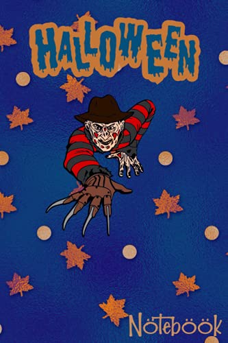 Halloween Notebook With Ghost Design | 6 x 9 in - 120 Pages - Ruled - Black Lined Paper Journal