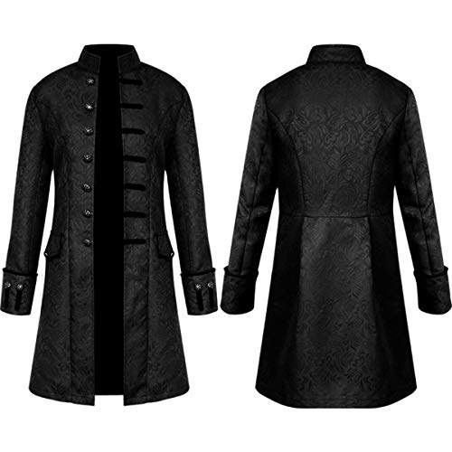 HaoHuodress Hombres Chaqueta Gotica Steampunk Traje Vintage Victoriano Uniforme De Chaquetas Abrigo