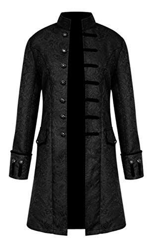 HaoHuodress Hombres Chaqueta Gotica Steampunk Traje Vintage Victoriano Uniforme De Chaquetas Abrigo