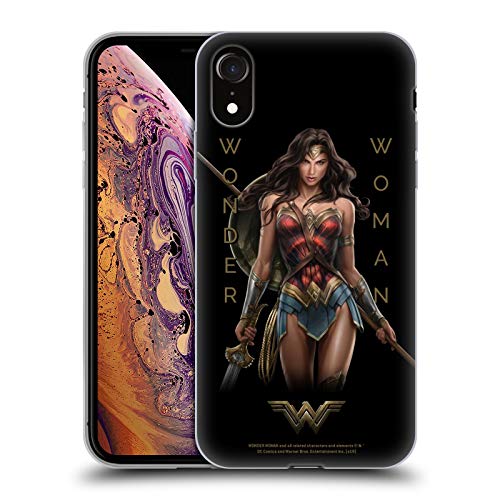 Head Case Designs Licenciado Oficialmente Wonder Woman Movie Typography Character Art Carcasa de Gel de Silicona Compatible con Apple iPhone XR