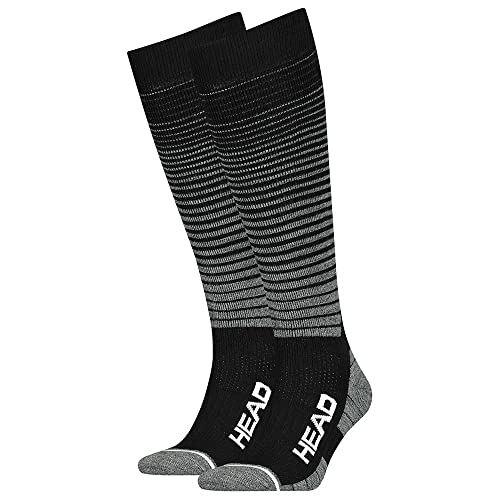 Head Ski Racer Kneehigh Sock Calcetines de esquí, Black/White, 43 Regular Unisex Adulto