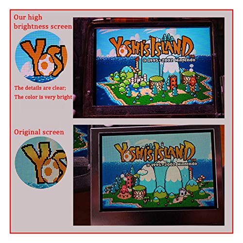 Heritan Reemplazo de pantalla LCD IPS con cable de cinta de la cubierta de la pantalla del kit completo de reparación para GameBoy Advance Game Console