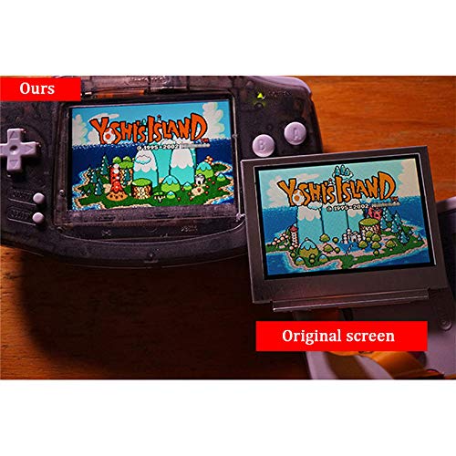 Heritan Reemplazo de pantalla LCD IPS con cable de cinta de la cubierta de la pantalla del kit completo de reparación para GameBoy Advance Game Console