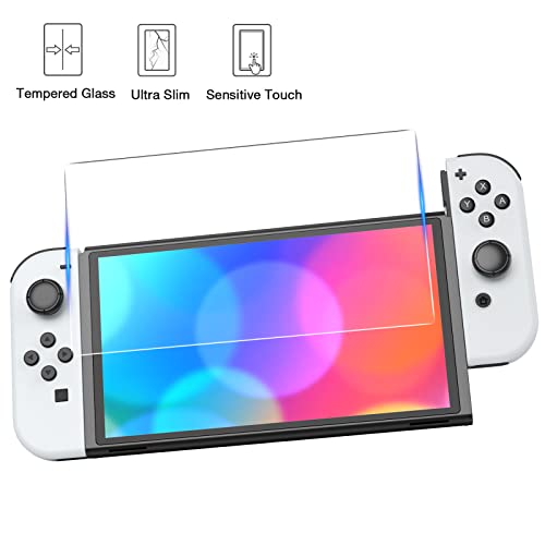HEYSTOP Funda para Nintendo Switch OLED Modelo Accesorio Kits, Funda para Switch OLED Carcasa Funda de Transporte para Nintendo Switch OLED Protector de Pantalla Apretones de Pulgar, Rosa