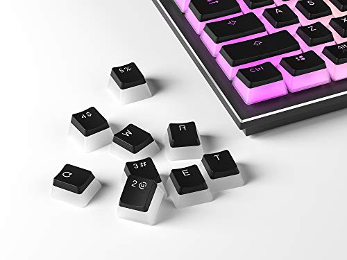 HK Gaming 108 - Juego de 108 Teclas de Doble Disparo PBT Pudding Ansi/ISO - Perfil OEM Pudding Keyset 60% / 87 TKL / 104/108 MX (Negro)