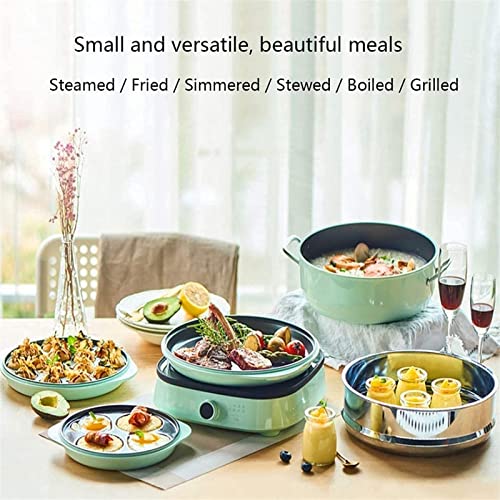 Hogar Placas De Inducción Multifunción Cocina Cocina De Inducción, Olla De Carne para Barbacoa, Control De Perilla, Olla De Cocción Al Vapor para El Hogar, Olla Multiusos (Color: Blanco) (Rojo) (Blan