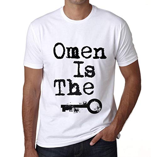 Hombre Camiseta Vintage T-Shirt Omen is The Key Blanco