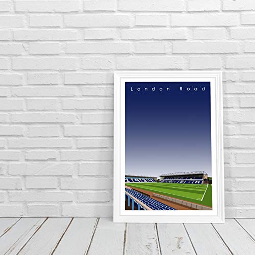 Home.Ground.Prints - Impresión artística para pared, diseño gráfico del estadio de fútbol - Peterborough United FC "London Road"