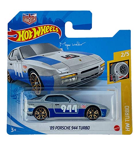 Hot-Wheels '89 Porsche 944 Turbo (plata/azul) 2/5 HW Turbo 2021 - 45/250 (tarjeta corta) GRY56