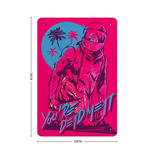 Hotline Miami Biker clásico juego popular cubierta 1 cartel retro metal estaño cartel chic arte retro pintura hierro bar café familia garaje cartel decoración pared 30x20cm
