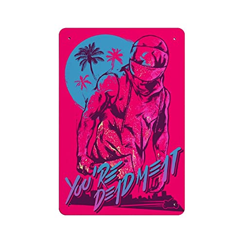 Hotline Miami Biker clásico juego popular cubierta 1 cartel retro metal estaño cartel chic arte retro pintura hierro bar café familia garaje cartel decoración pared 30x20cm