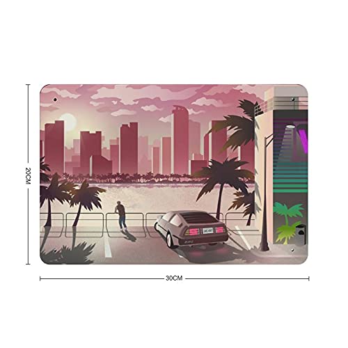 Hotline Miami Sunset clásico juego popular cubierta 1 letrero vintage metal Pub Club Cafe bar hogar pared decoración 20x30cm
