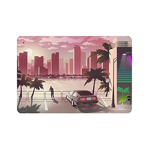 Hotline Miami Sunset clásico juego popular cubierta 1 letrero vintage metal Pub Club Cafe bar hogar pared decoración 20x30cm