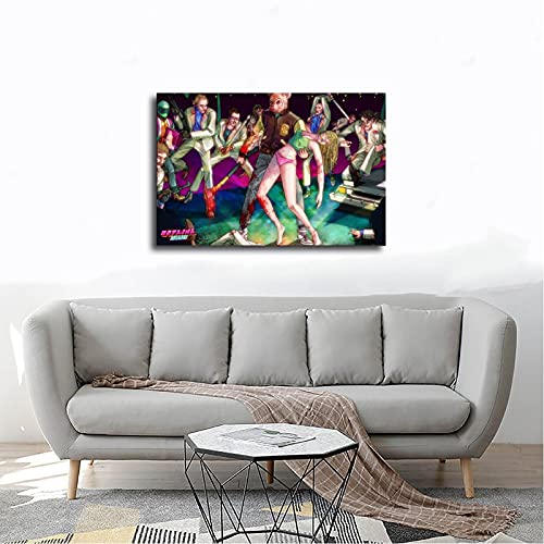 Hotline - Póster de Miami con portada de juego, 1 póster de lona para dormitorio, decoración deportiva, paisaje, oficina, habitación, regalo, estilo Unframe-style116 x 24 pulgadas (40 x 60 cm)