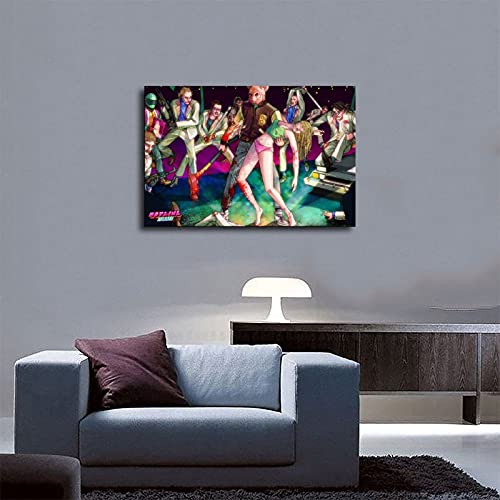 Hotline - Póster de Miami con portada de juego, 1 póster de lona para dormitorio, decoración deportiva, paisaje, oficina, habitación, regalo, estilo Unframe-style116 x 24 pulgadas (40 x 60 cm)