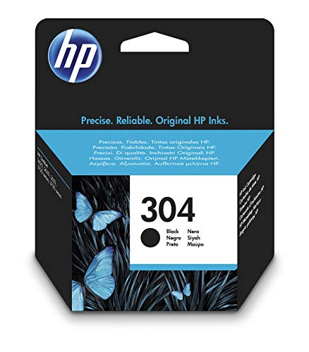 HP 304 N9K06AE, Negro, Cartucho de Tinta Original, Compatible con impresoras de inyección de tinta HP DeskJet 2620, 2630, 3720, 3730, 3750, 3760; HP Envy 5010, 5020, 5030