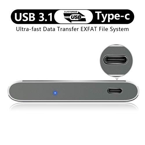 HWAYO Disco duro externo portátil de 500 GB, USB3.1 Gen 1 tipo C Ultra Slim 2.5 '' HDD Storage Compatible para PC, escritorio, portátil, Mac, Xbox One (negro)