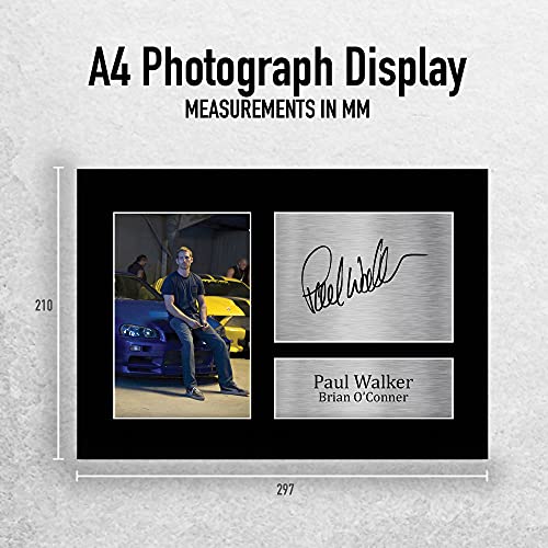 HWC Trading Paul Walker A4 Sin Marco Regalo De Visualización De Fotos De Impresión De Imagen Impresa Autógrafo Firmado por Brian O'Conner Fast & Furious Los Aficionados Al Cine