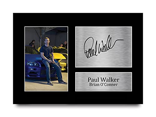 HWC Trading Paul Walker A4 Sin Marco Regalo De Visualización De Fotos De Impresión De Imagen Impresa Autógrafo Firmado por Brian O'Conner Fast & Furious Los Aficionados Al Cine