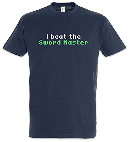 I Beat The Sword Master T-Shirt The Secret Fun Game of Monkey Gamer Pc Island Navy XL