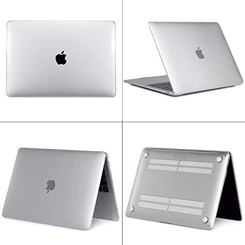 i-Buy Funda Dura Compatible con 2020 2019 2018 MacBook Air 13 Pulgadas Retina A2179 A1932 + TPU Cubierta de Teclado + Protector de Pantalla - Cristal Claro